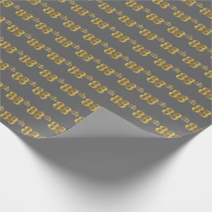 Papier Cadeau Grey, Faux Gold 88e (Quatre-vingt-huitième)