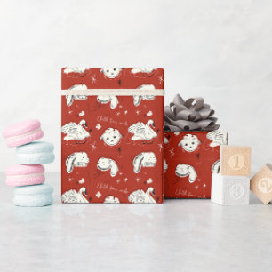 Papier Cadeau Gribouillages d'animaux mignons effrayants & notes