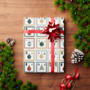 Papier Cadeau Grille d'arbre pastel pour la joie de Noël