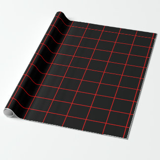 Papier Cadeau Grille rouge et noire 2