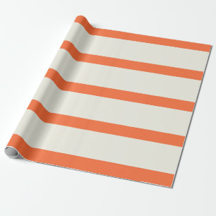 Papier Cadeau Grilles crayon orange et blanc