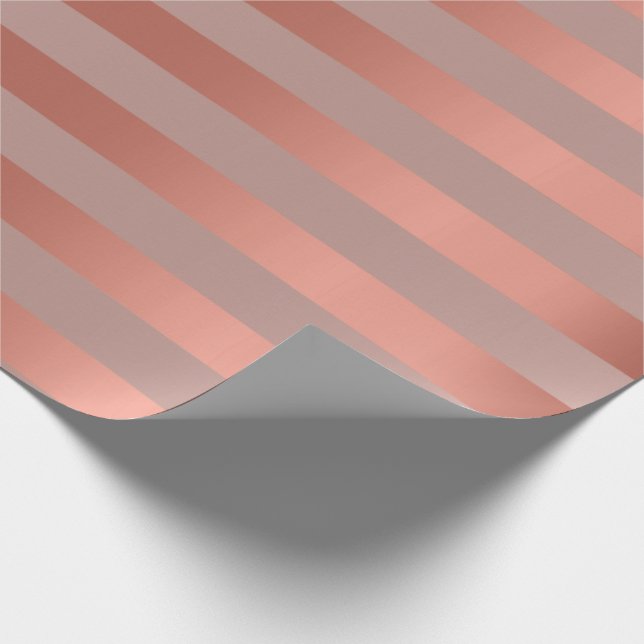 Papier Cadeau Grilles Lignes Rose Gold Blush Minimal Metallic Lu (Coin)