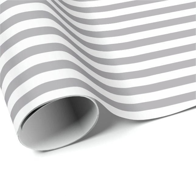 Papier Cadeau Gris acier | Papier à enveloppement blanc (Coin rond)