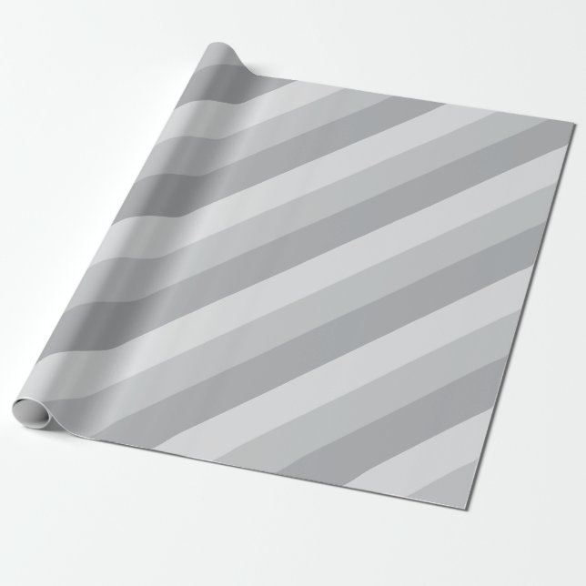 Papier Cadeau Gris argenté rayé (Déroulé)