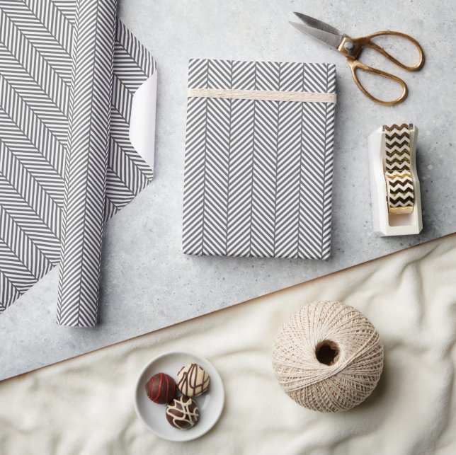 Papier Cadeau Gris de charbon et squelette blanc (Artisanat)