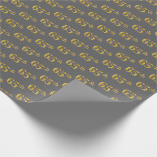 Papier Cadeau Gris, Faux Or 65e (Soixante-Cinquième) Événement