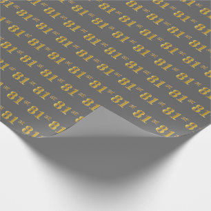 Papier Cadeau Gris, Faux Or 81e (Quatre-Vingt-Unième) Événement