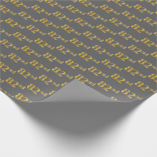 Papier Cadeau Gris, Faux Or 82e (Quatre-Vingt-Deuxième) Événemen