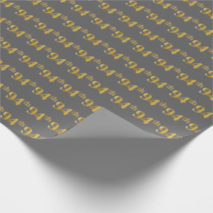 Papier Cadeau Gris, Faux Or 94e (Quatre-Vingt-Quatorzième) Événe