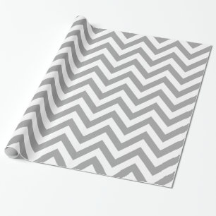 Papier Cadeau Gris foncé Blanc XL Chevron Motif ZigZag