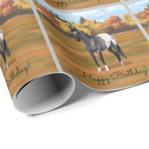 Papier Cadeau Gris Grulla Appaloosa Quartier Horse Stallion