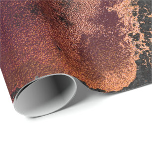 Papier Cadeau Gris liquide Bourgogne de peinture d'or de cuivre