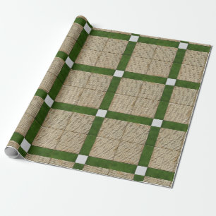 Papier Cadeau Gris méditerranéen en céramique de vert de tuiles