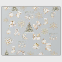 papier cadeau gris or Noël