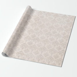 Papier Cadeau Gris sur Damas gris