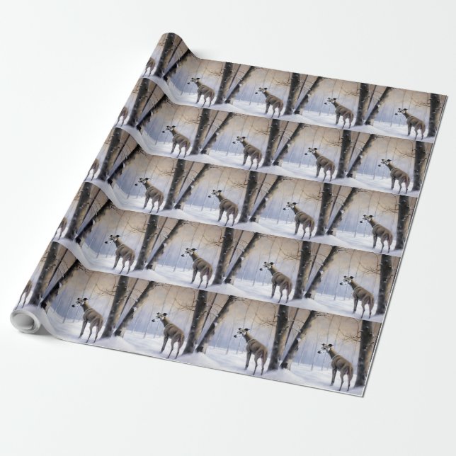 Papier Cadeau Grise Italienne Laisser Il Neige Noël (Déroulé)