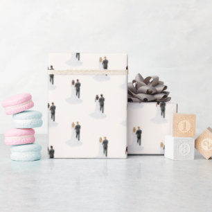Papier Cadeau Groom Et Mariée Pour Fête des mariées Mariage