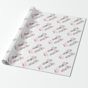 Papier Cadeau Gros 11e anniversaire fille photo Collage Fleur ro