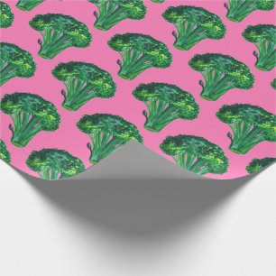 Papier Cadeau Gros brocoli rose et vert cadeau envelopper l'aqua