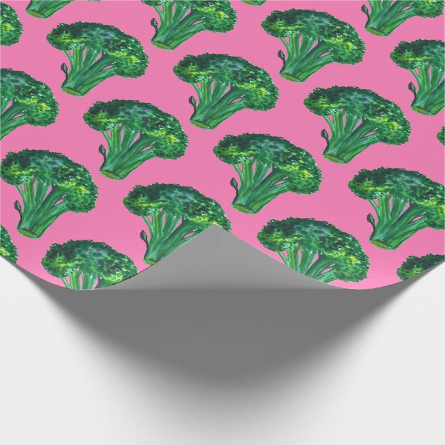 Papier Cadeau Gros brocoli rose et vert cadeau envelopper l'aqua (Coin)