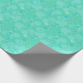 Papier Cadeau Gros Bubble Gum Partout Turquoise Merci