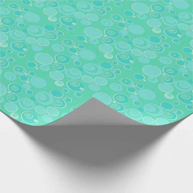 Papier Cadeau Gros Bubble Gum Partout Turquoise Merci (Coin)