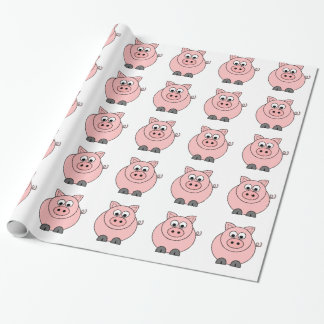 Papier Cadeau Gros porc rose