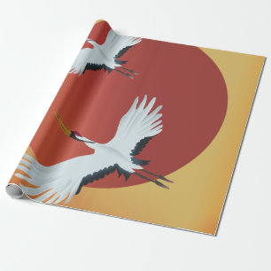 Papier Cadeau Grues japonaises