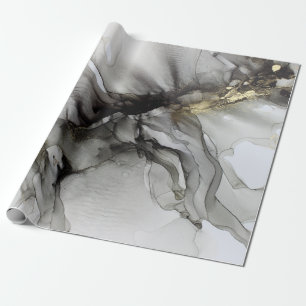 Papier Cadeau Grunge Black Grey Gold