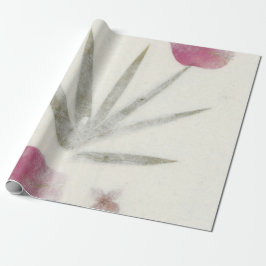 Papier Cadeau Grungy Florale Naturelle Shabby Terre Roses Mulber