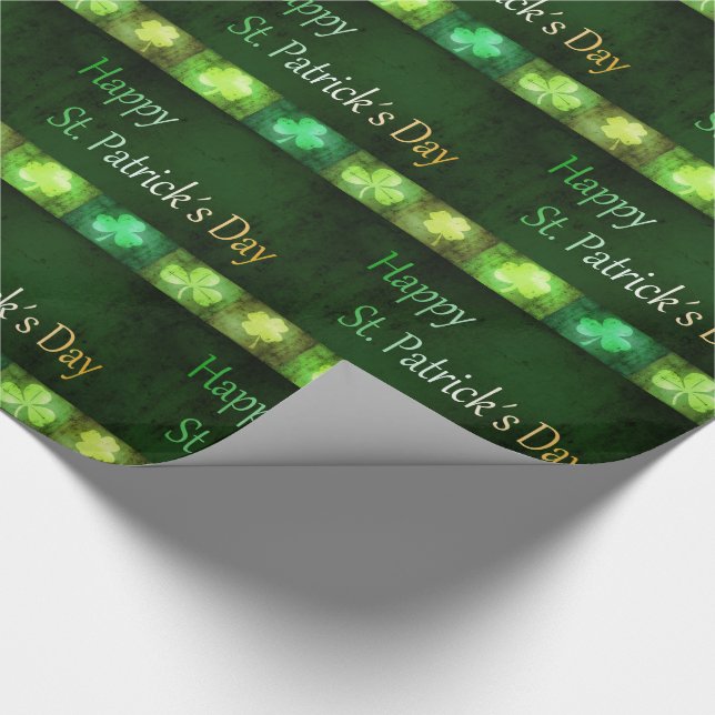 Papier Cadeau Grungy St. Patrick's Day Shamrock Enveloppement pa (Coin)