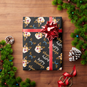 Papier Cadeau Guinée Pig Joyeuses fêtes Noël
