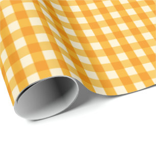 Papier Cadeau Guingan jaune