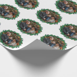 Papier Cadeau Guirlande de Noël avec la photo personnalisée