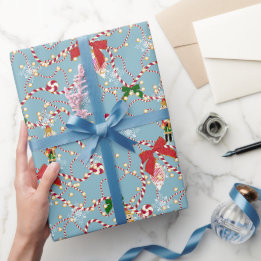 Papier Cadeau Guirlande de noix de cajou et de canne à sucre ble