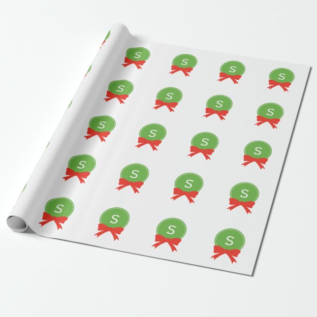 Papier Cadeau Guirlande rouge et verte personnalisable de (Déroulé)