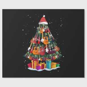 Papier Cadeau Guitare Arbre de Noël Drôle