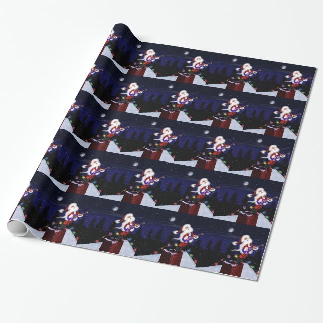 Papier Cadeau Guitare de jeux de Père Noël (Déroulé)