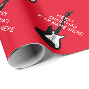 Papier Cadeau Guitare de rock électrique cadeau de Noël