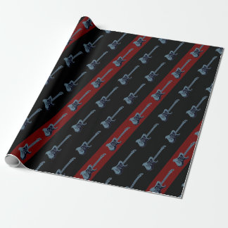 Papier Cadeau Guitare électrique moderne Cool noir rouge foncé