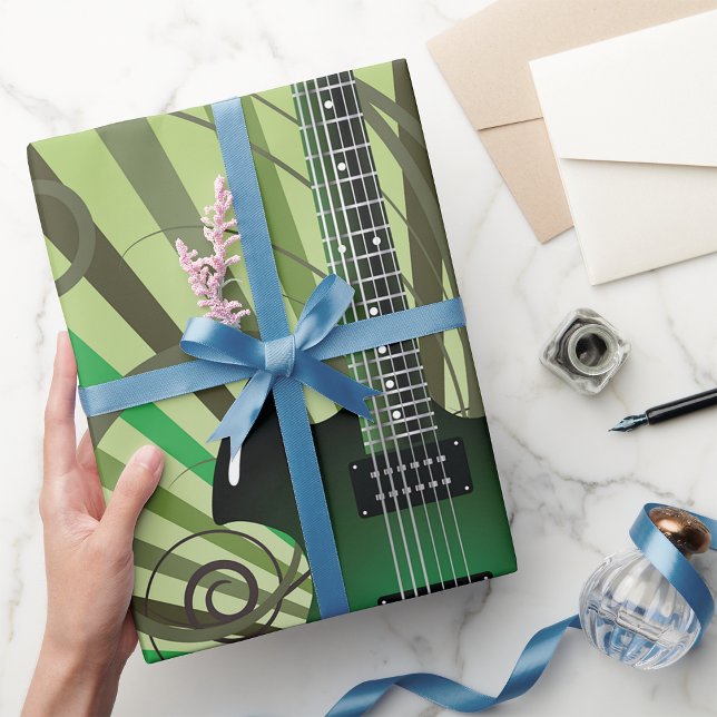 Papier Cadeau Guitare électrique verte (Créateur téléchargé)