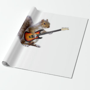 Papier Cadeau Guitare Lover   Écureuil Jouant de la guitare