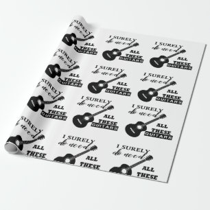 Papier Cadeau Guitares électriques et acoustiques Note de musiqu