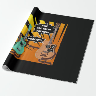 Papier Cadeau Guitariste Uke Je suis votre père Anniversaire