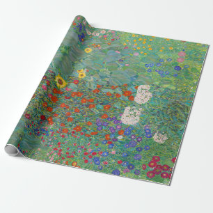 Papier Cadeau Gustav Klimt - Jardin de campagne avec tournesols