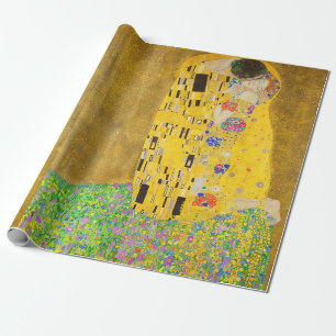 Papier Cadeau Gustav Klimt Le Beau Art Du Baiser