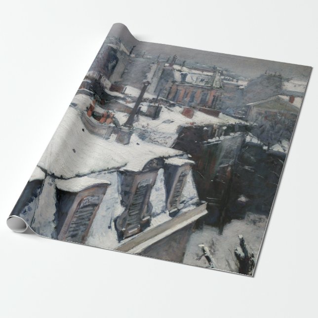 Papier Cadeau Gustave Caillebotte - Toits dans la neige (Déroulé)