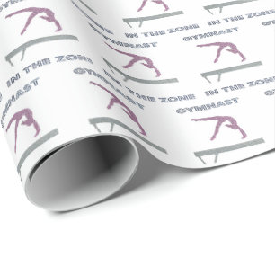 Papier Cadeau Gymnaste Dans La Zone Balance Poutres Gymnastique