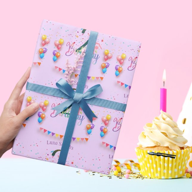 Papier Cadeau Gymnaste mignonne anniversaire de enfant fête cart (Créateur téléchargé)