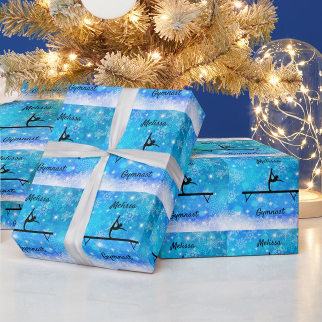 Papier Cadeau Gymnastique Balayage de flocon de neige (Vacances)